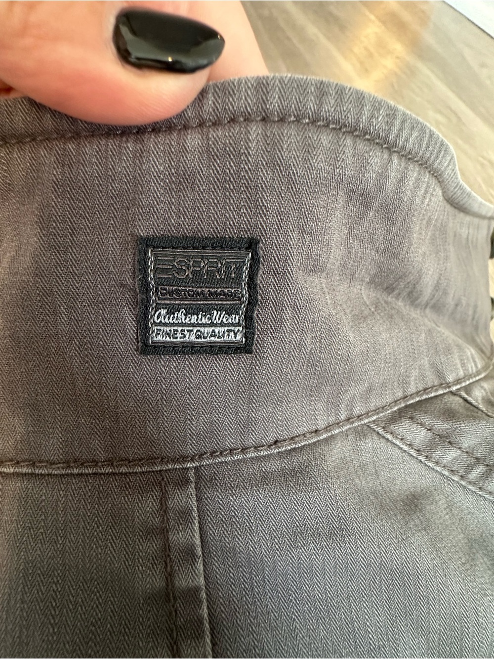 Esprit Y2K Military Utility Field Jacket Gray Cargo Safari Moto Sz M - Picture 3 of 16